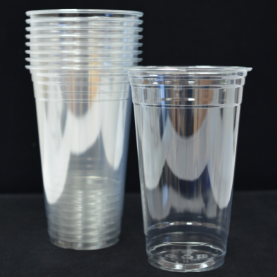 Clear plastic cups PET 22 oz-row