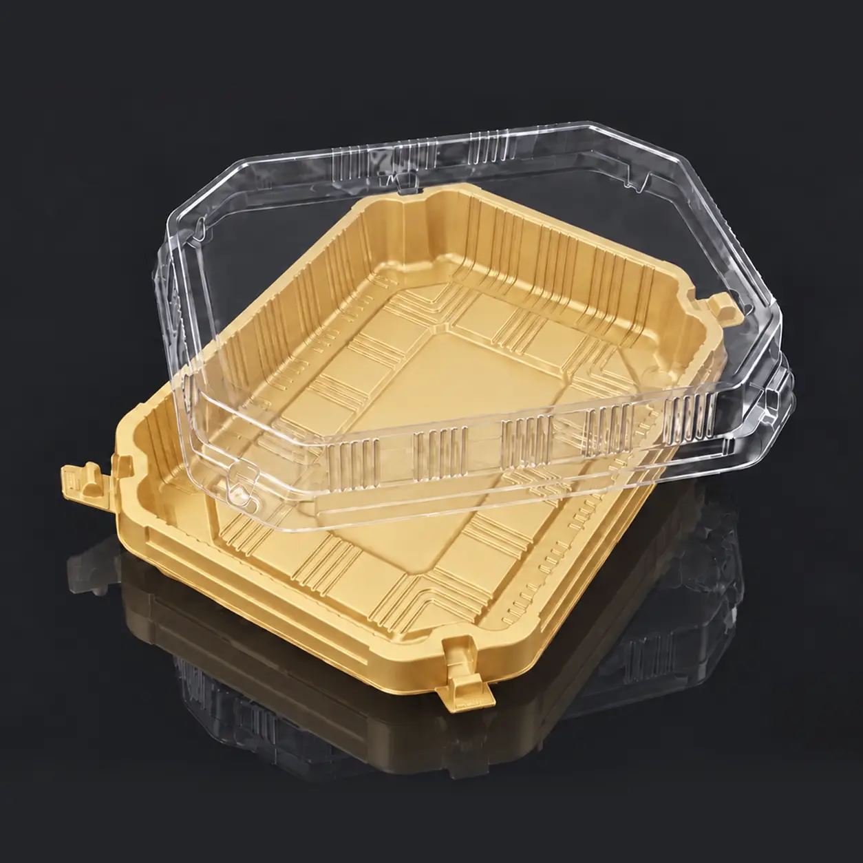 YRL-08-GOLD กล่องอาหารฝาล็อก ฝาใสทรงสูง YRL-08 สีทอง