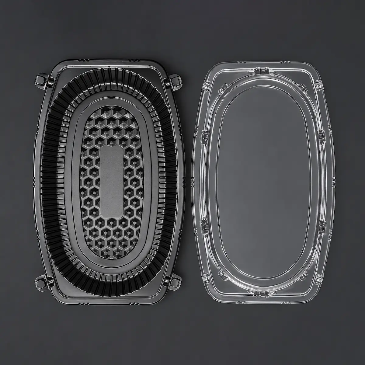 YRL-13 TOP LID ถาดใส่ปลา ฝาล็อก YRL-13 ฐาน PP และฝา PET ใส แยกชิ้น